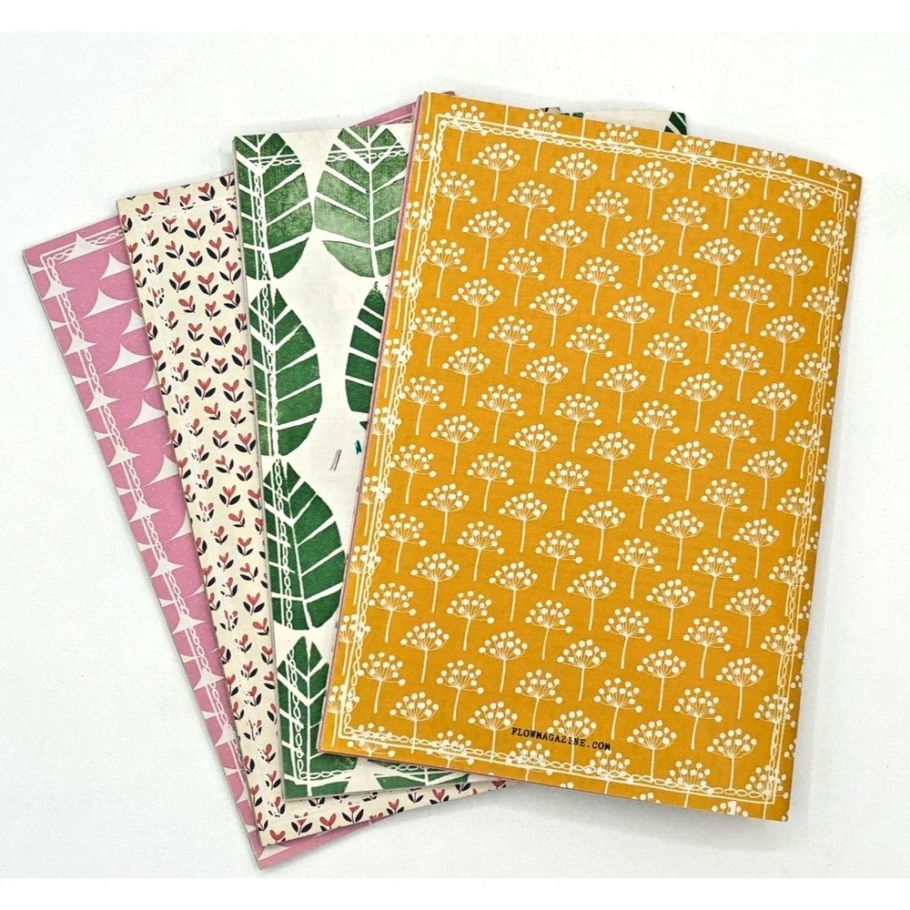 Flow Journal Pack Set of 4 Newsprint Themed Journals‎ Blank Pages Lists Doodles